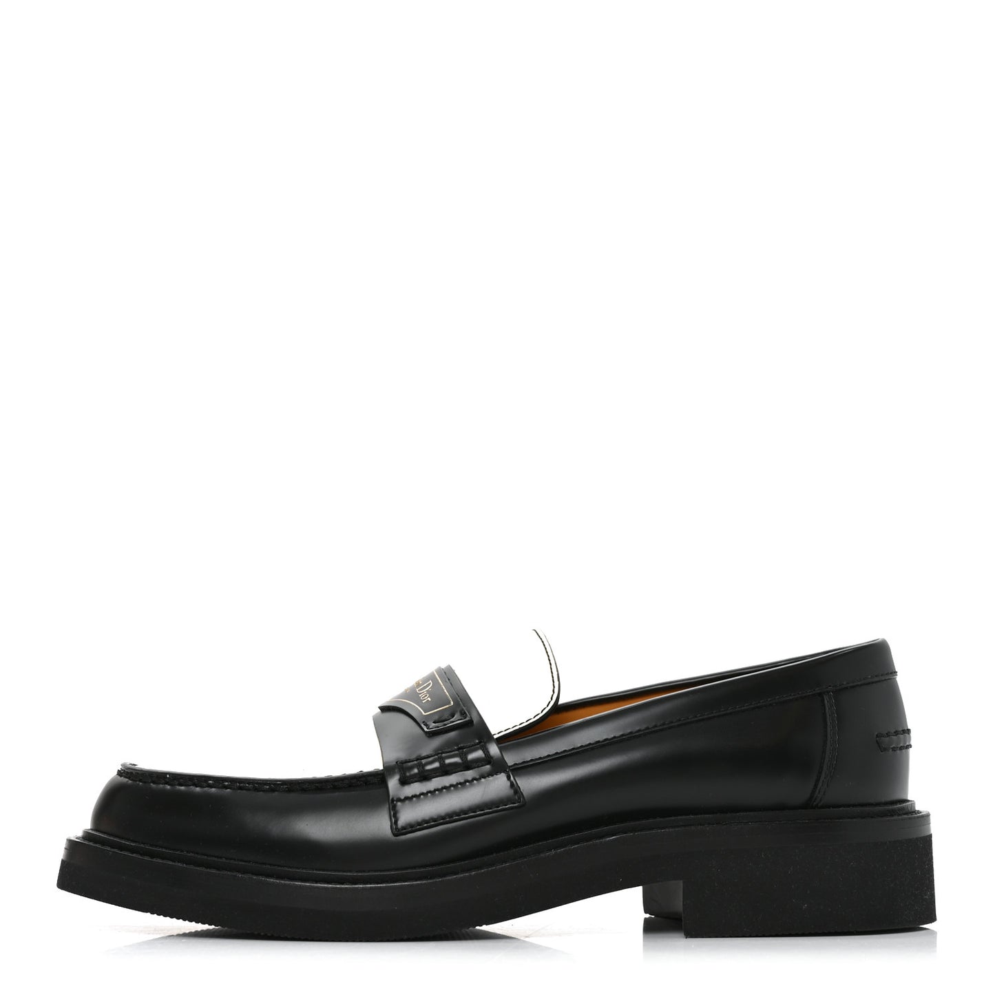 Brushed Calfskin Boy Loafers 39 Black White