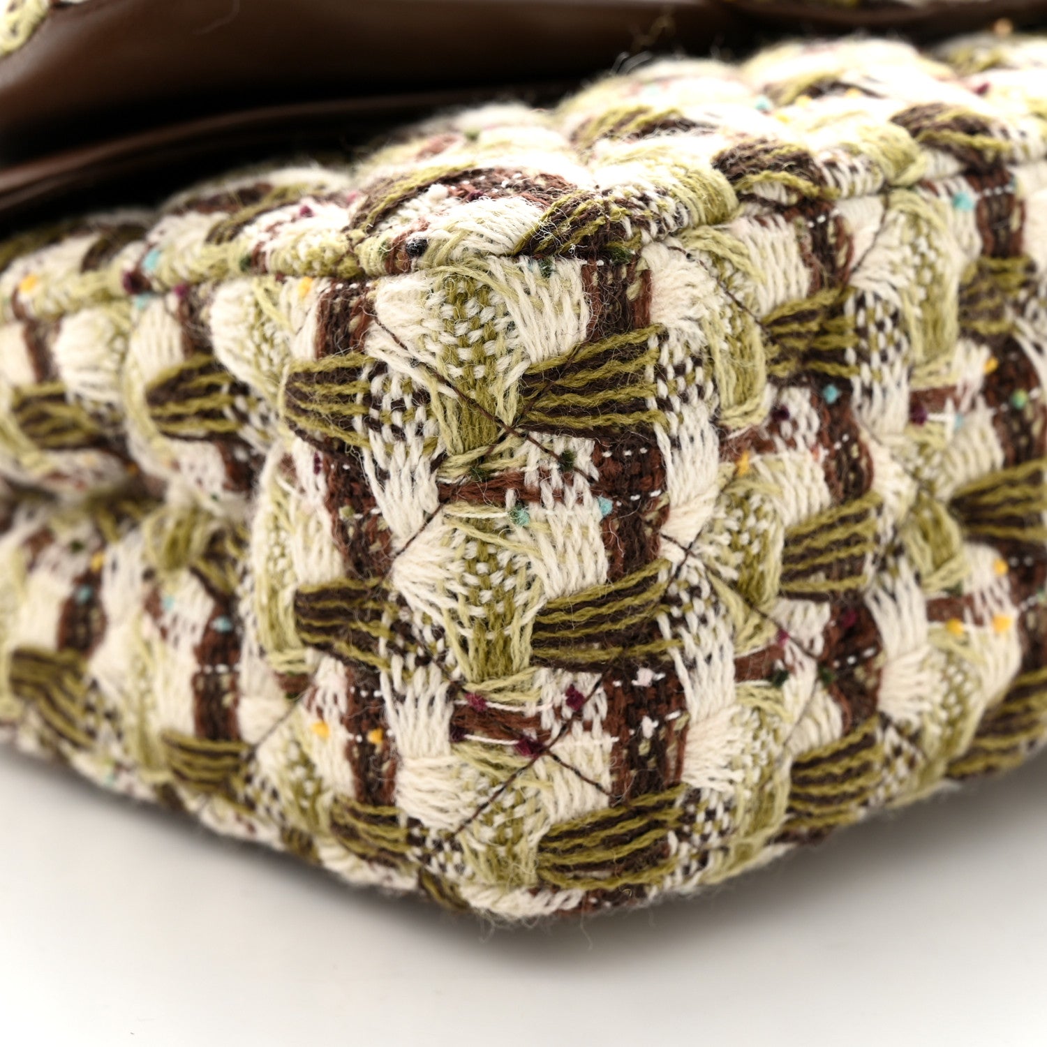 Chanel Tweed Quilted Medium Double Flap Brown 9 of 12