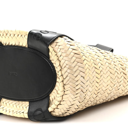 Chloe Raffia Smooth Calfskin Medium Sense Basket Black 10 of 12
