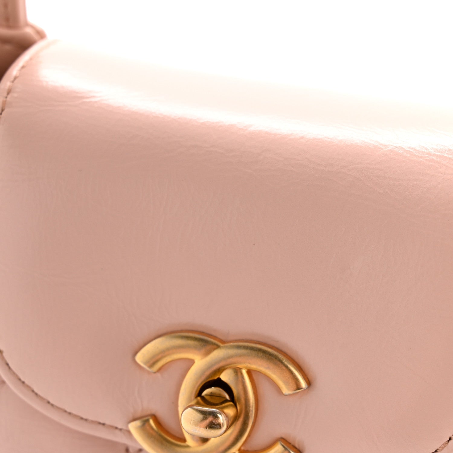 Chanel Shiny Aged Calfskin Quilted Nano Kelly Shopper Pink 1853733