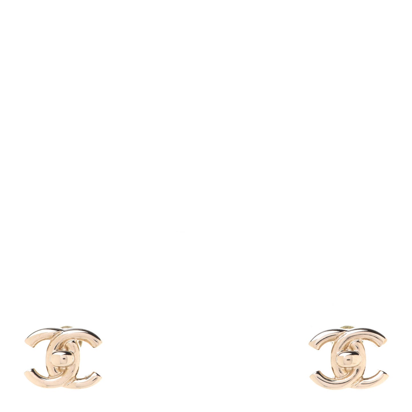 Metal CC Turnlock Earrings Gold