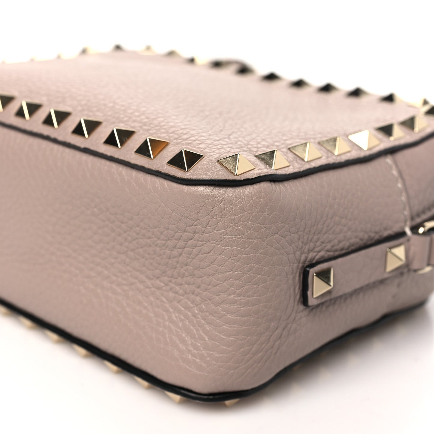 Calfskin Rockstud Camera Crossbody Bag Poudre