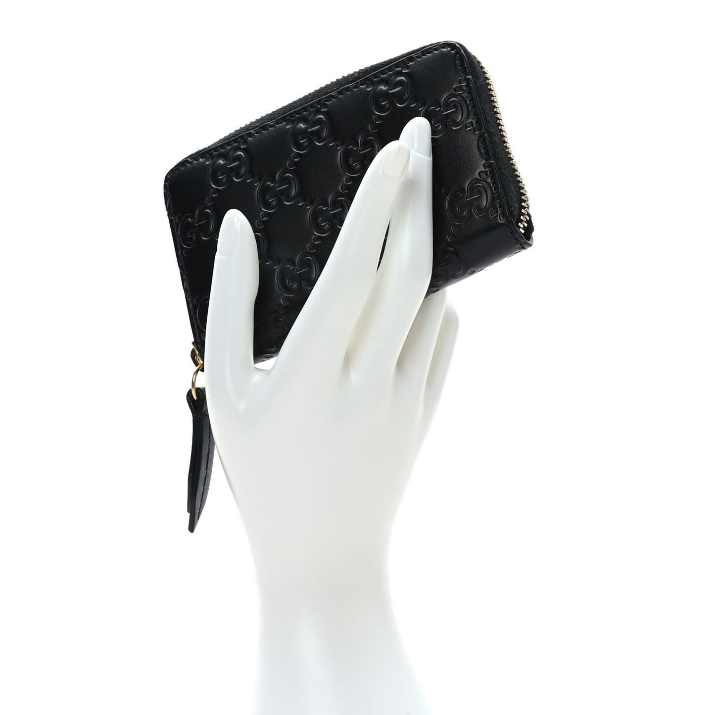 Guccissima Zip Around Card Case Black