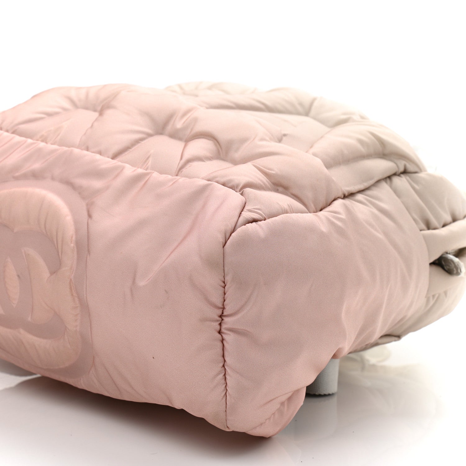 Chanel Nylon Embossed Small Doudoune Backpack Pink Grey White 11 of 12