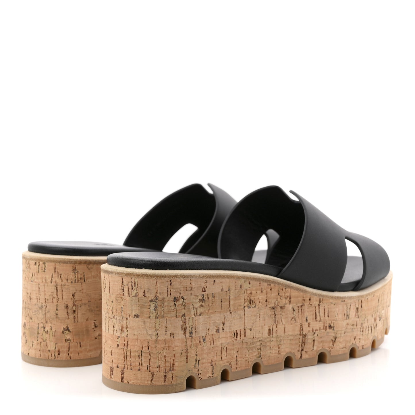 Calfskin Cork Eze 30 Sandals 38 Black