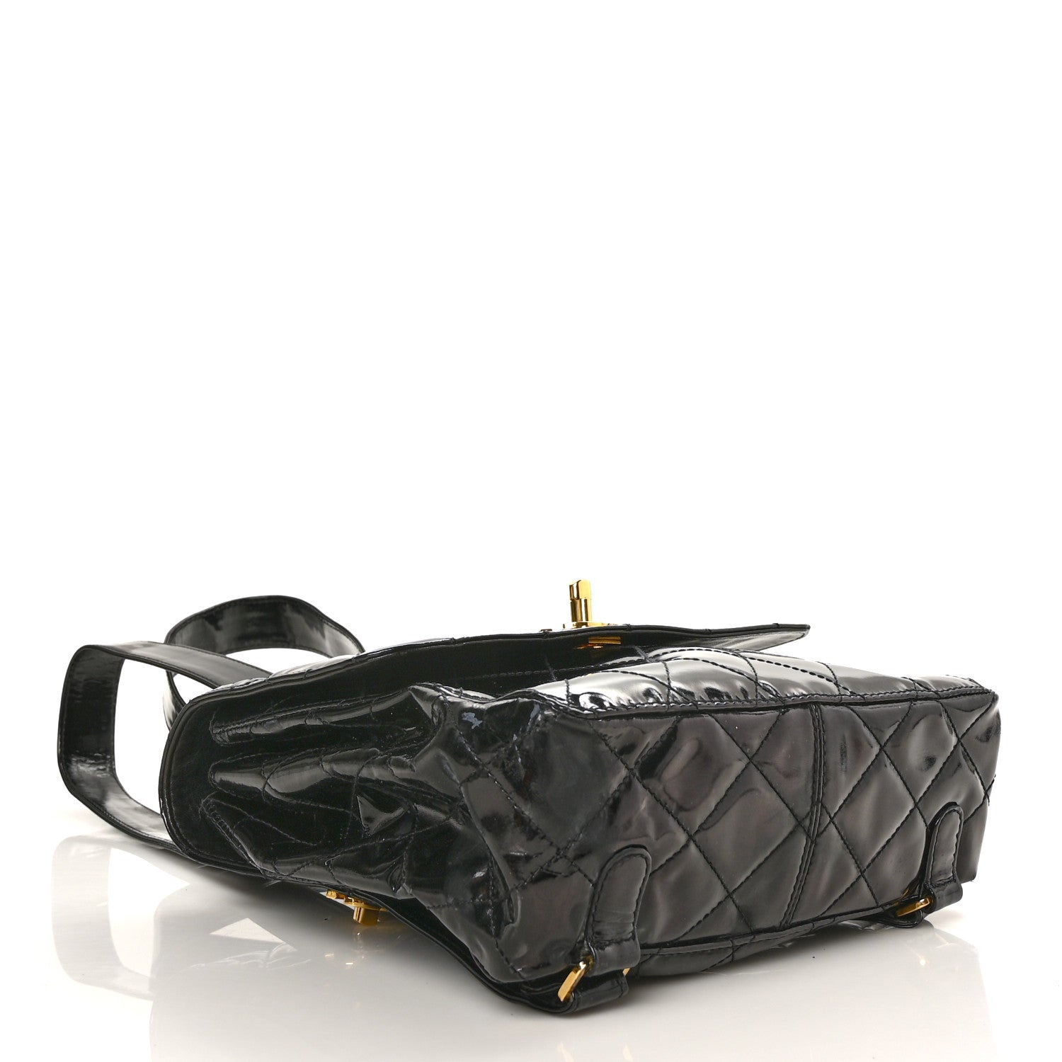 Chanel Patent Quilted Backpack Black 4 of 11