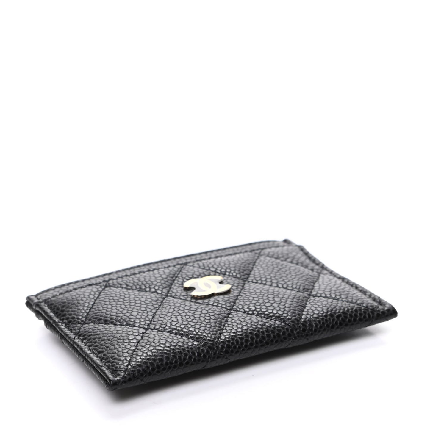 Caviar Quilted Card Holder Black