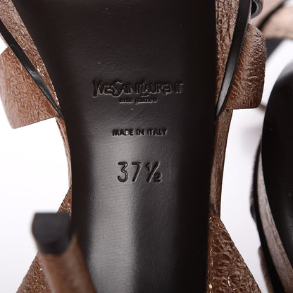 Saint Laurent Metallic Calfskin Tribute 75 Platform Sandals 37.5 Gold 6 of 8