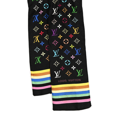 Louis Vuitton Silk Monogram Multicolor Bandeau Black 2 of 3