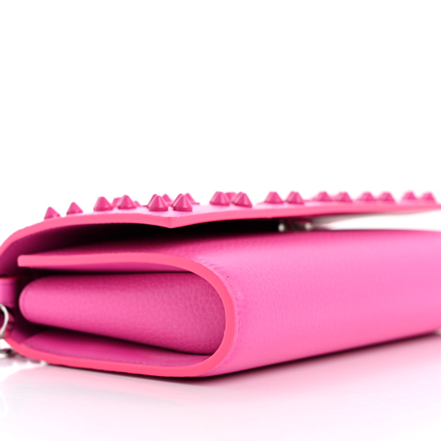 Christian Louboutin Calfskin Spikes Loubinthesky Paloma Clutch Bolerose 8 of 9