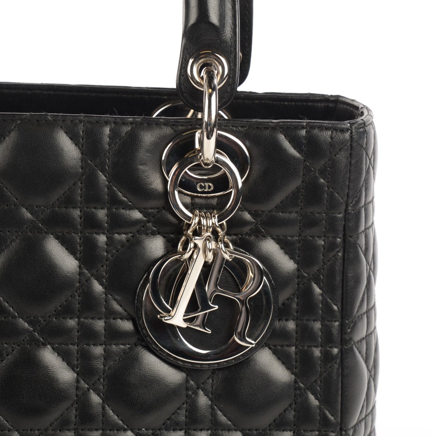 Lambskin Cannage Medium Lady Dior Black