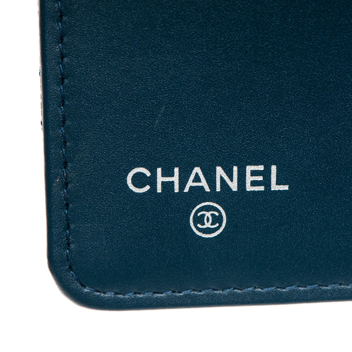 Caviar Quilted Yen Wallet Navy Blue