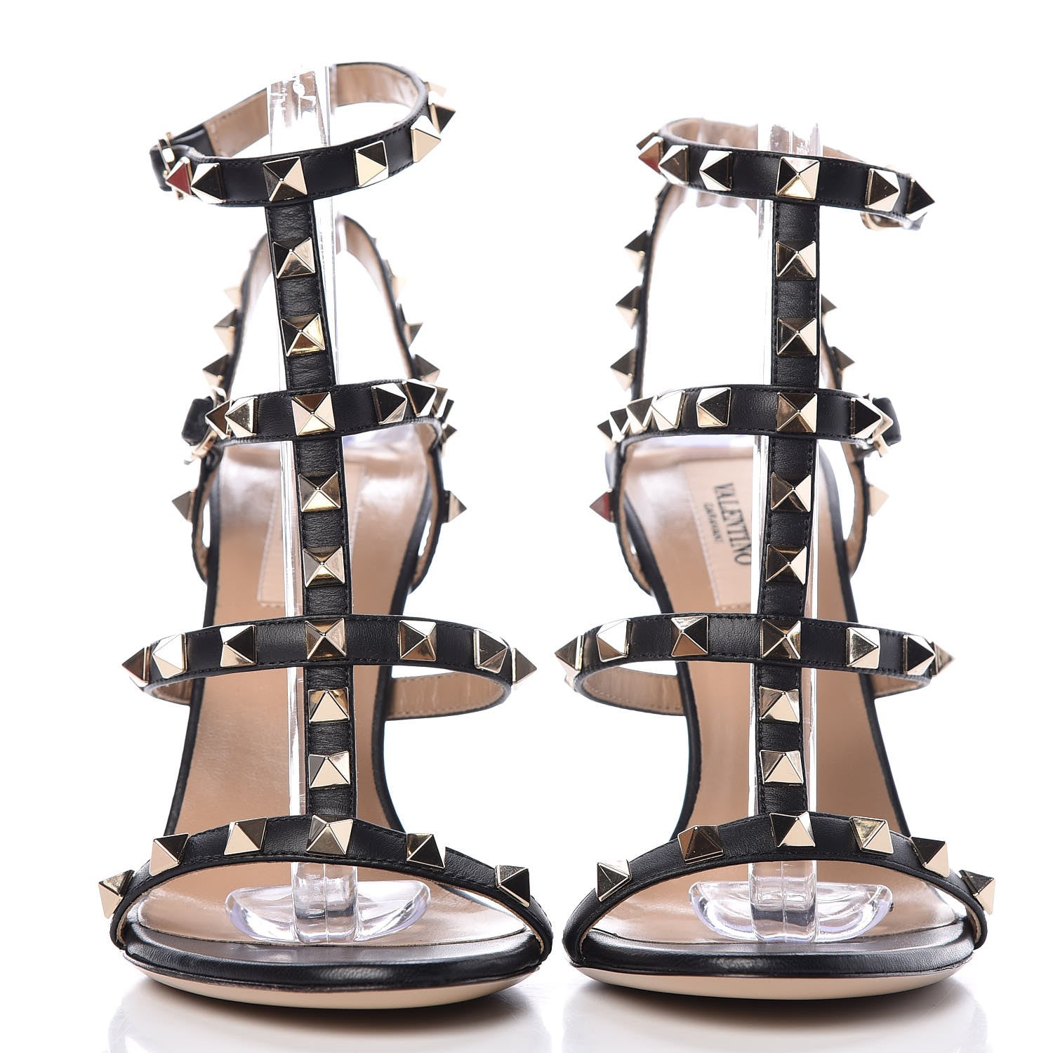 Valentino Garavani Calfskin Nappa Rockstud Gladiator 105mm Sandals 36 Black 2 of 8