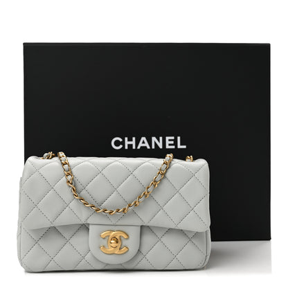 Chanel Lambskin Quilted Mini Rectangular Pearl Crush Flap Grey 13 of 13