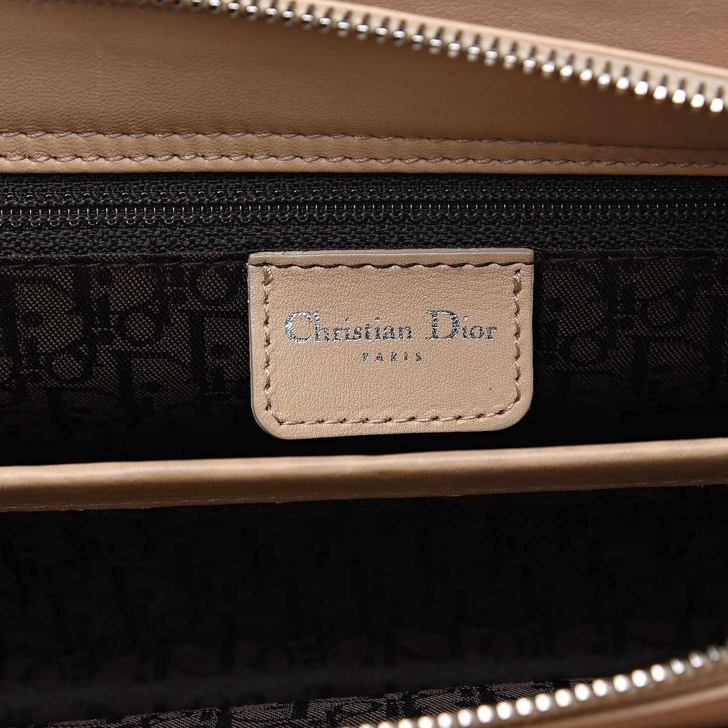 Suede Cannage Stitched East West Lady Dior Beige