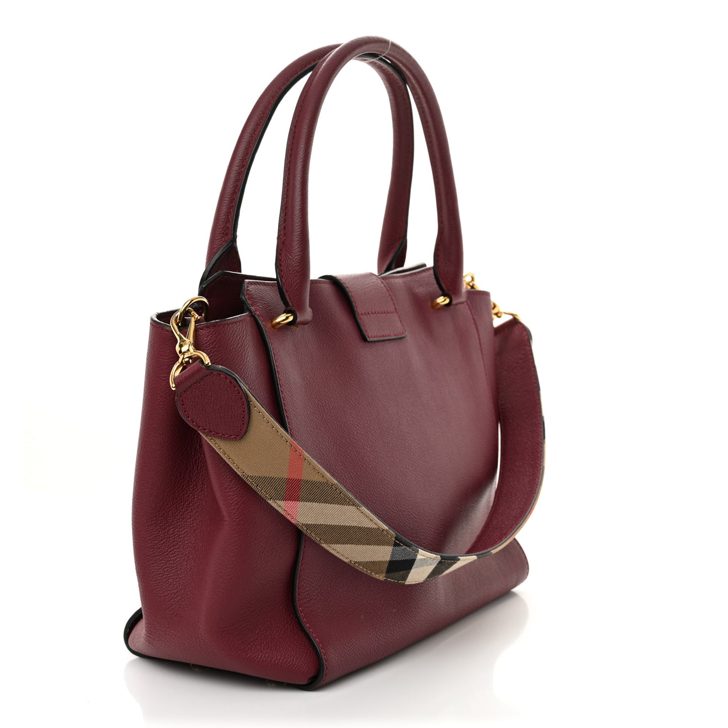 Soft Grain Medium Buckle Tote Dark Plum