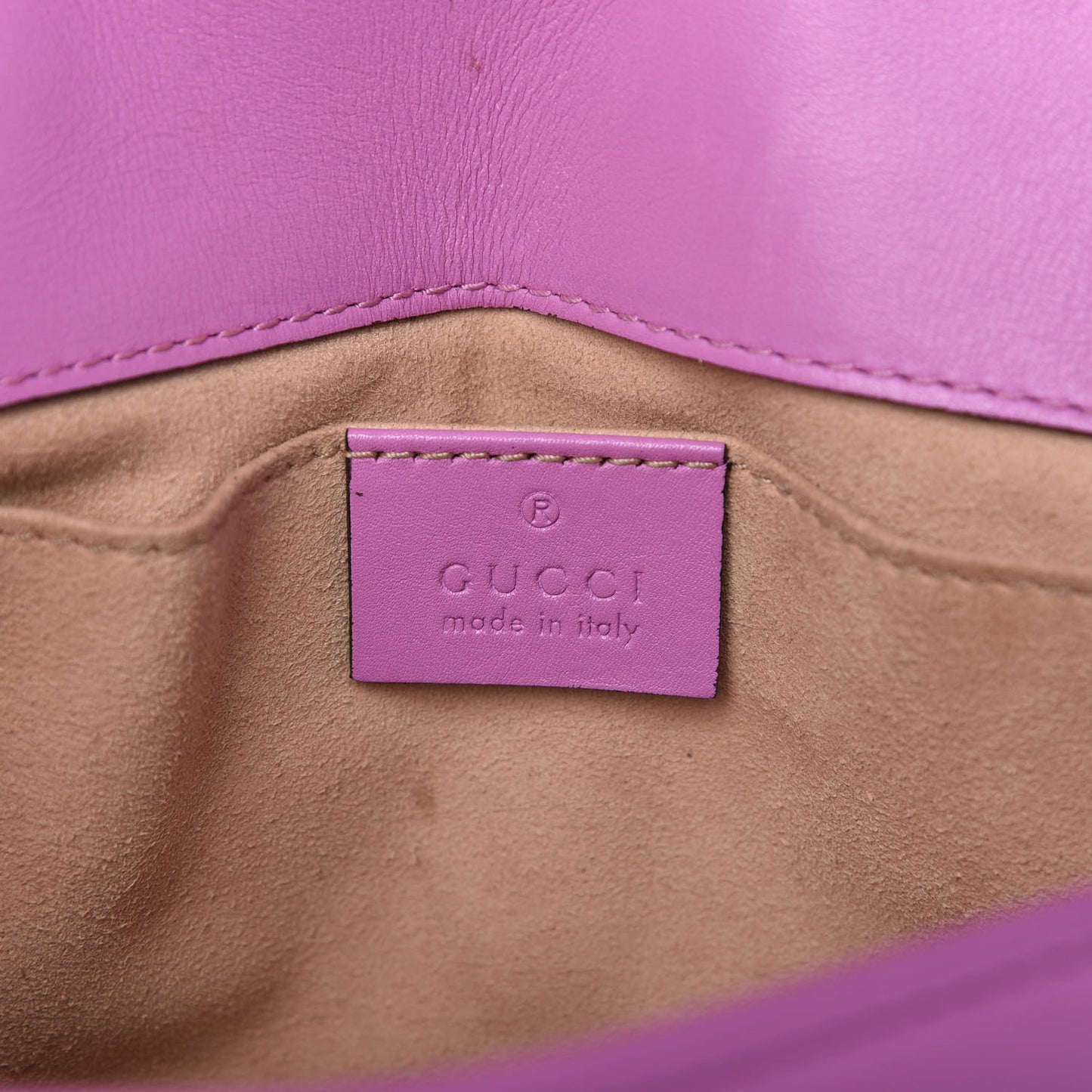 Calfskin Matelasse Mini GG Marmont Shoulder Bag Candy Mousse