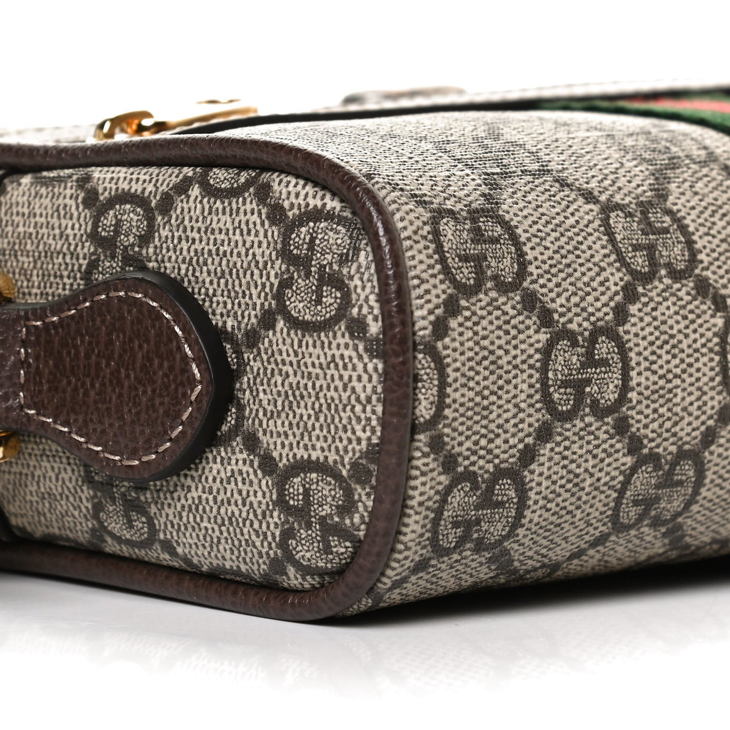 GG Supreme Monogram Web Mini Ophidia Shoulder Bag Brown