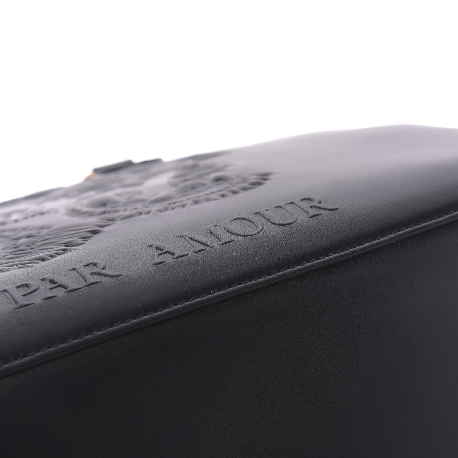 Gucci Calfskin Embossed L'Aveugle Par Amour Duffle Black 9 of 11