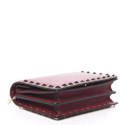 Valentino Garavani Calfskin Rockstud Wallet on Chain Red 4 of 10