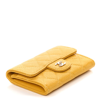 Chanel Caviar Quilted Flap Card Holder Yellow 4 of 8