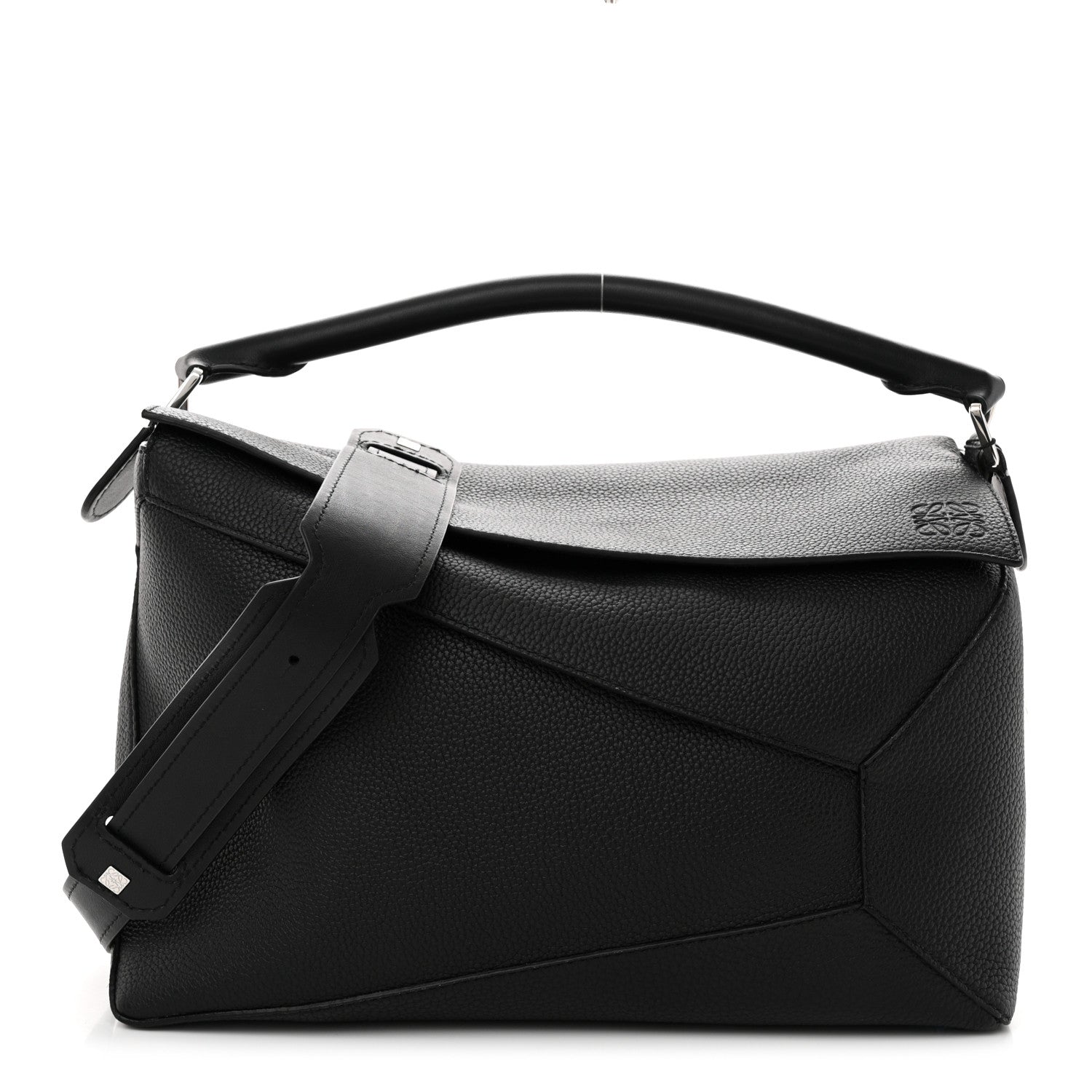 Loewe Calfskin Large Puzzle Edge Bag Black 1 of 10