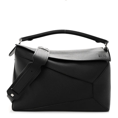 Loewe Calfskin Large Puzzle Edge Bag Black 1 of 10