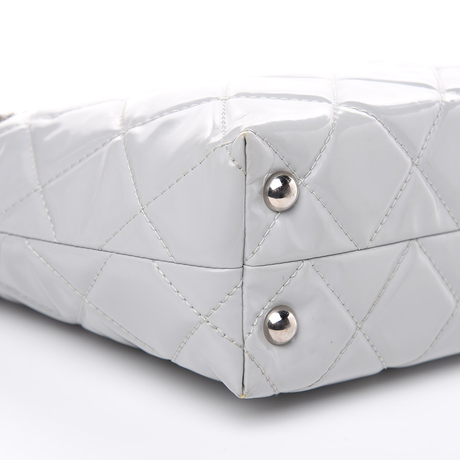 Chanel Vinyl Quilted In The Business North South Tote Light Grey 8 of 21
