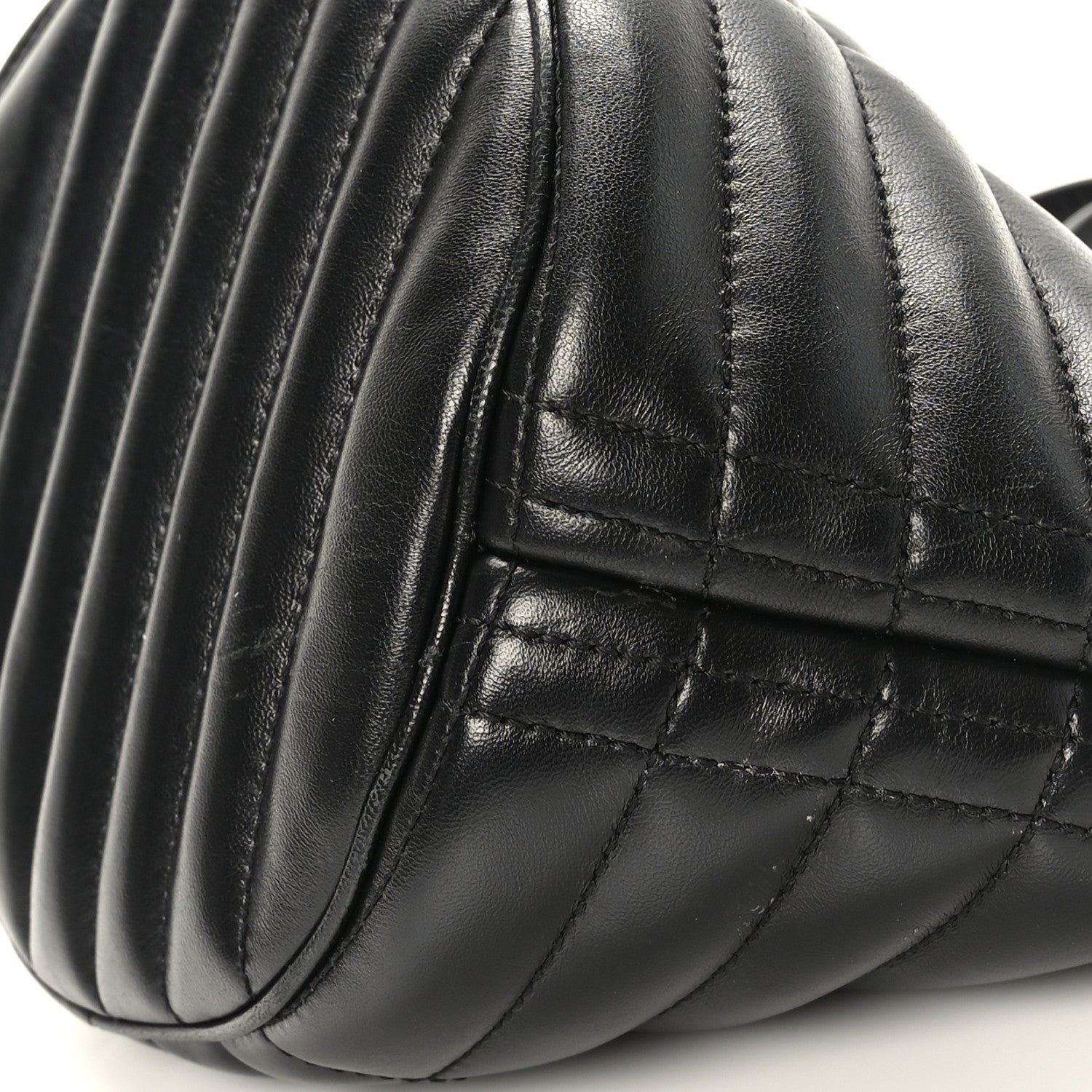 Burberry Lambskin Quilted Small Crescent Lola Bag Black 9 of 9