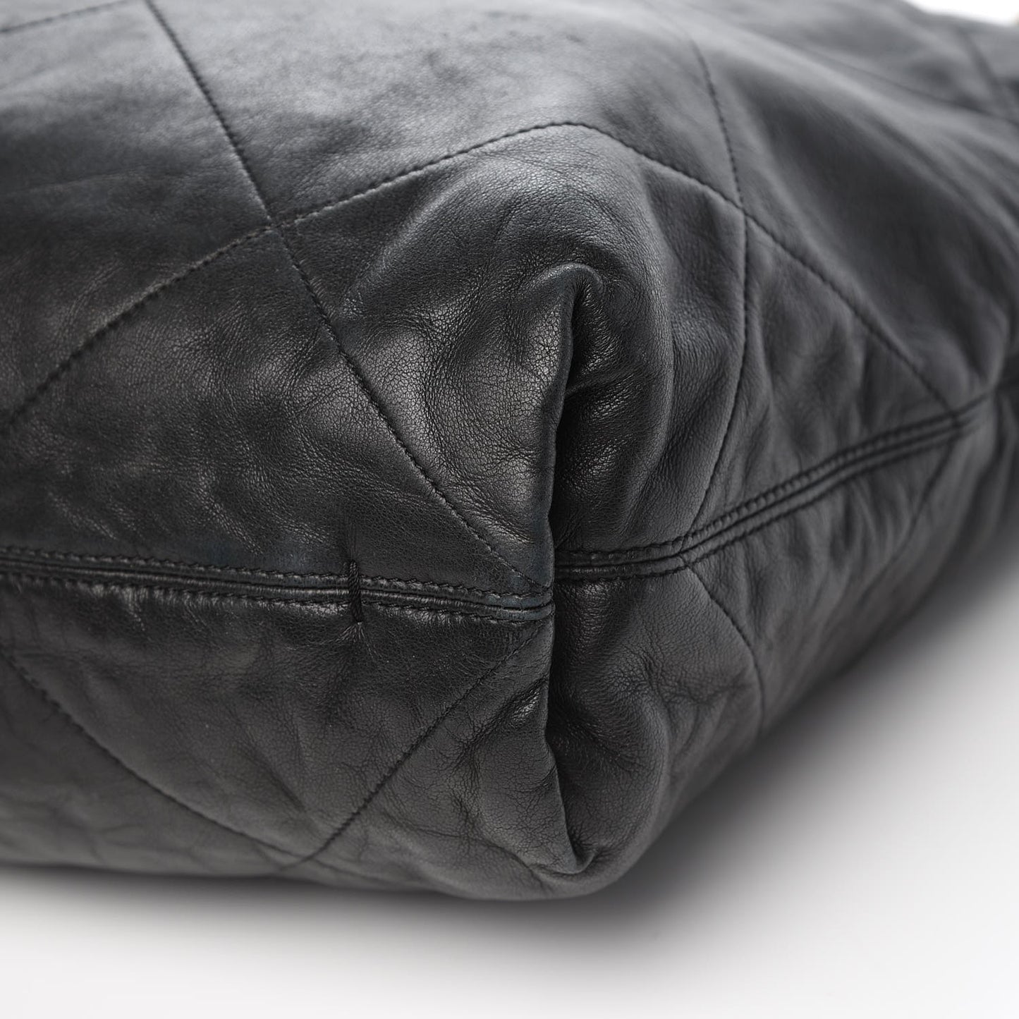 Lambskin Quilted Amalia Cabas Tote Black