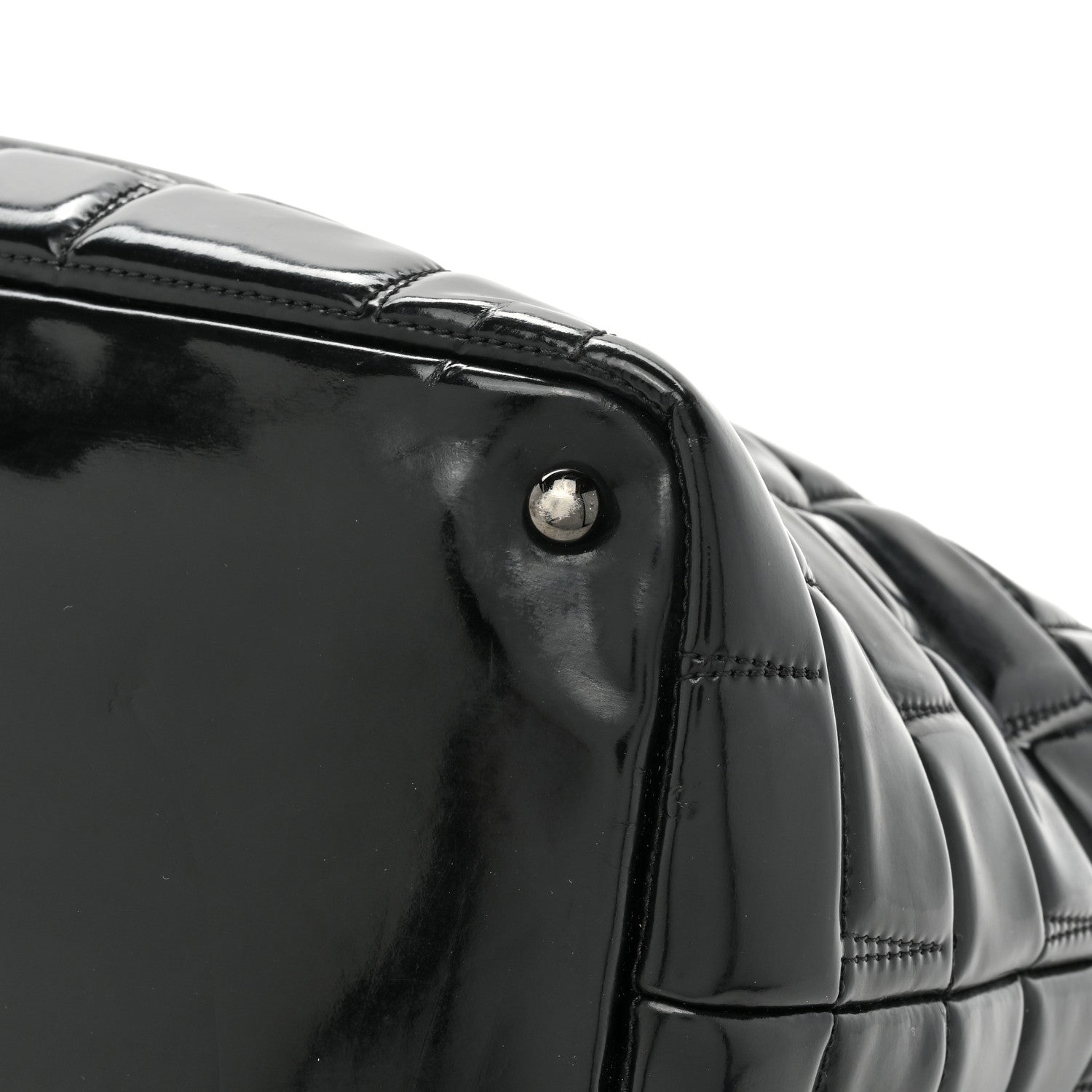 Chanel Vinyl Quilted Frozen Shopping Tote Black 10 of 14
