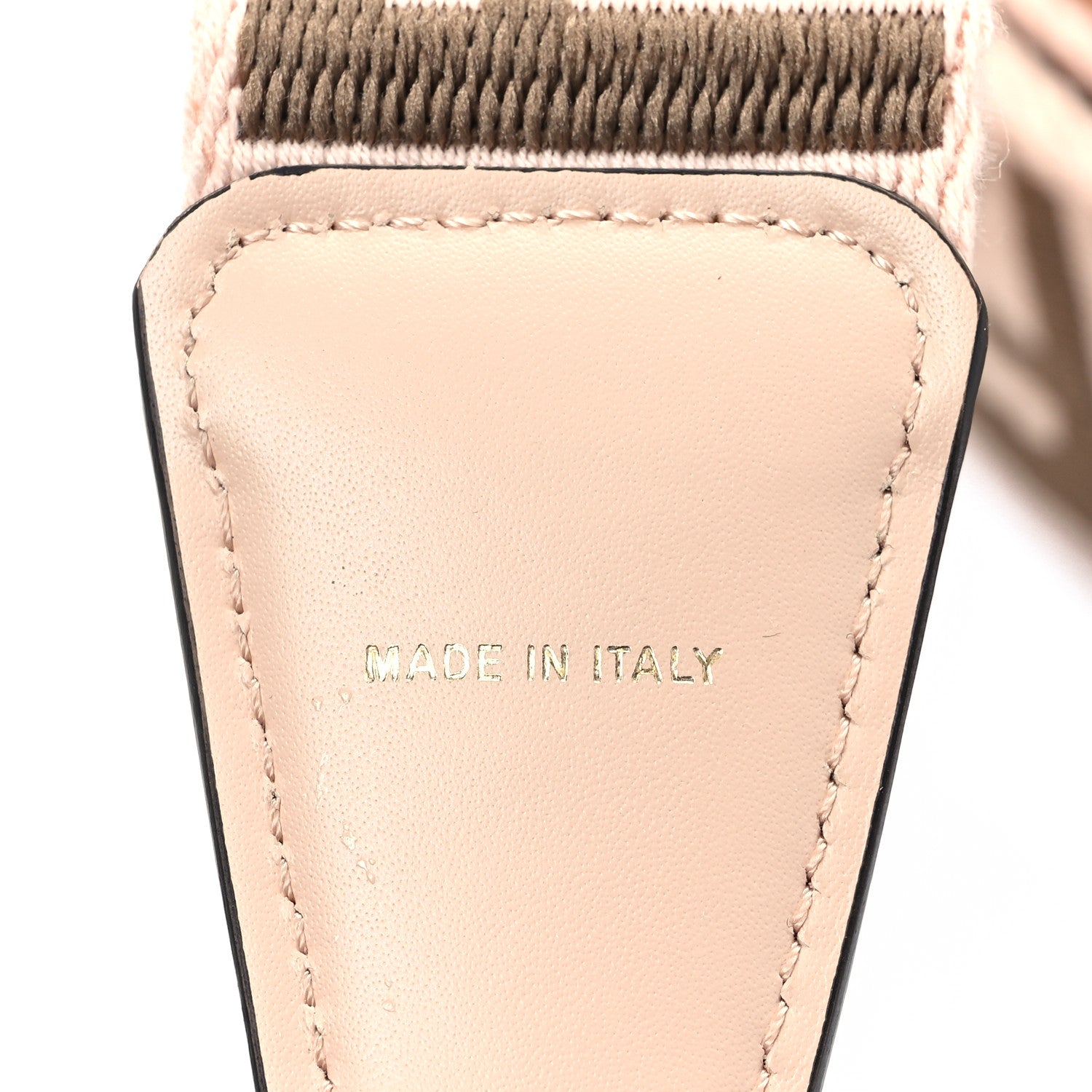 Fendi Jacquard Ribbon Vitello King FF Bi-Color Intreccio Adjustable Strap You Light Rose Camel 4 of 4