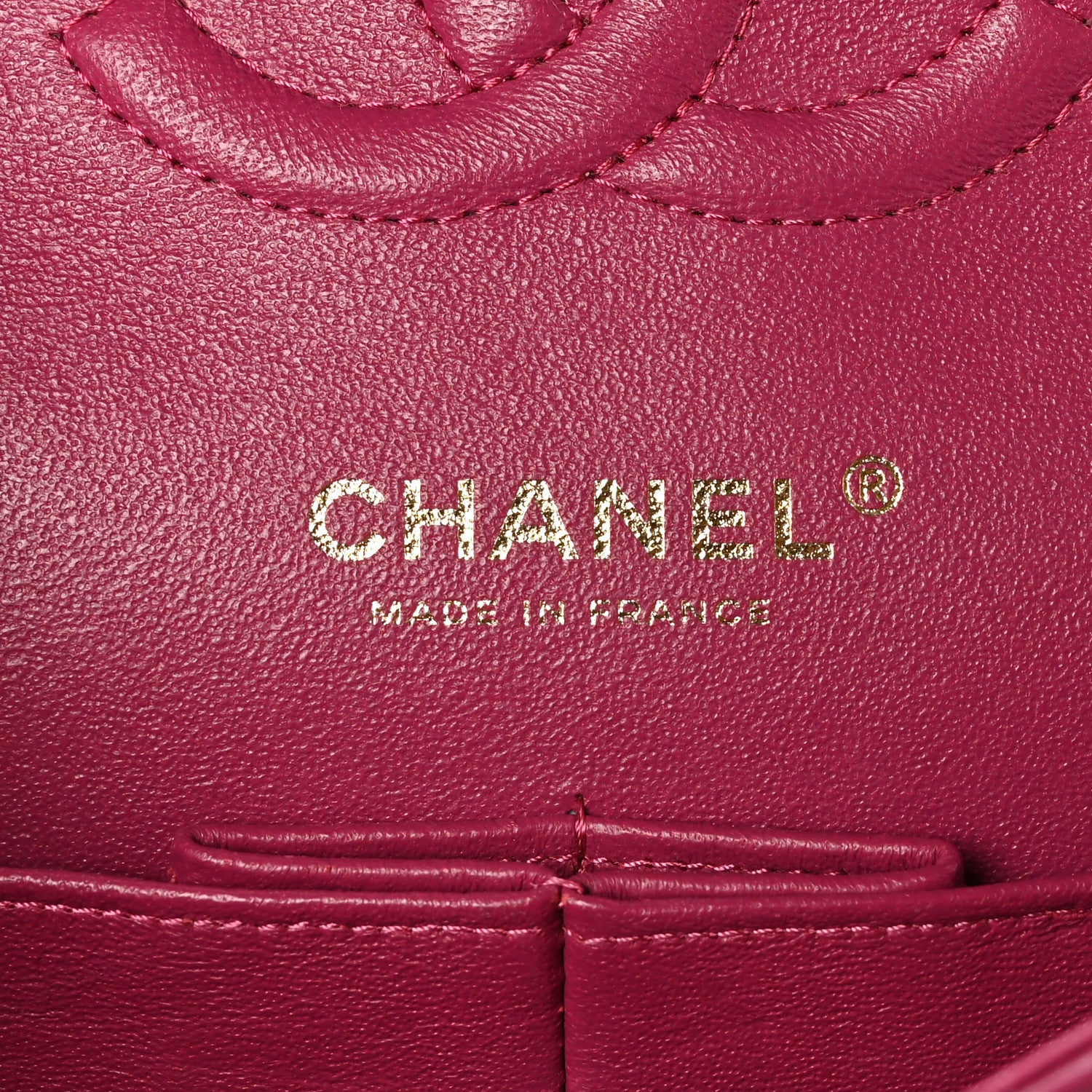 Chanel Lambskin Chevron Quilted Medium Double Flap Dark Pink 5 of 10