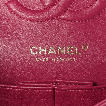 Chanel Lambskin Chevron Quilted Medium Double Flap Dark Pink 5 of 10