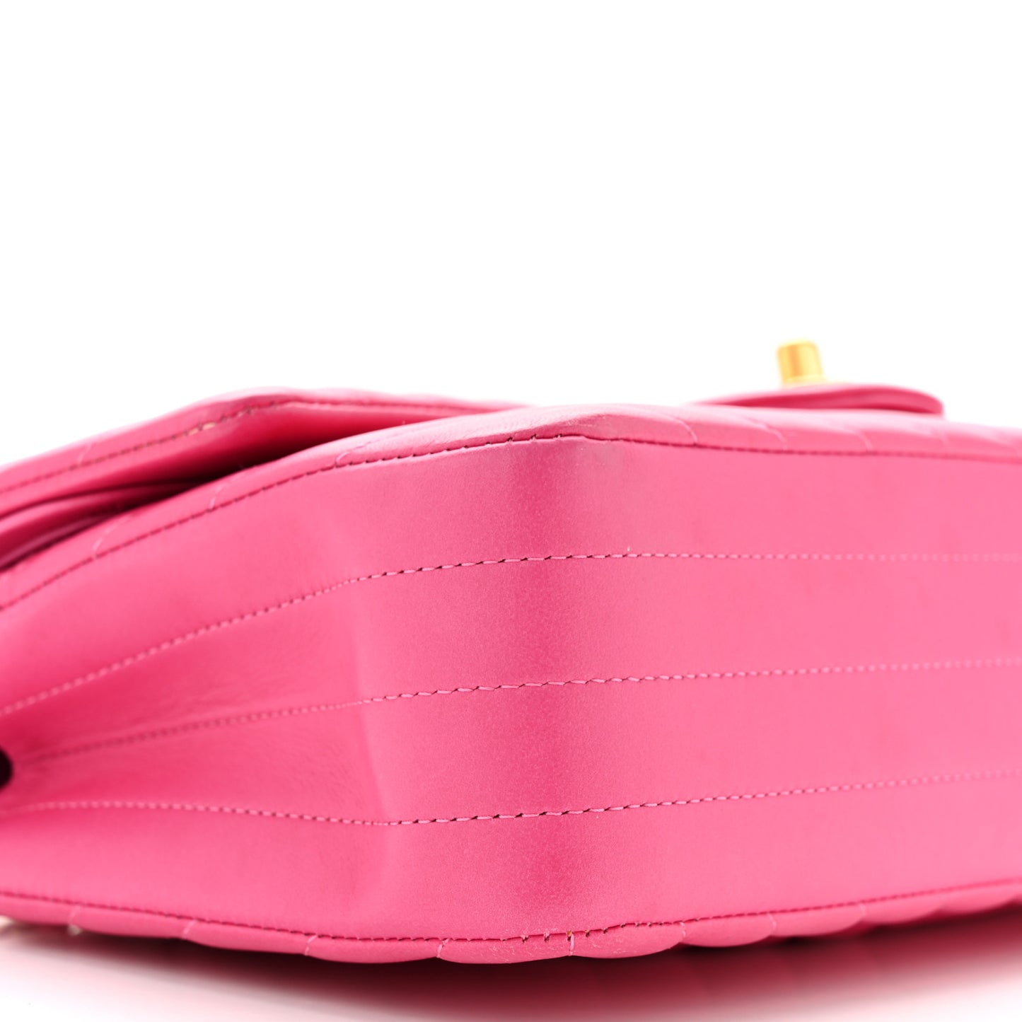 Lambskin Chevron Quilted Medium Double Flap Pink