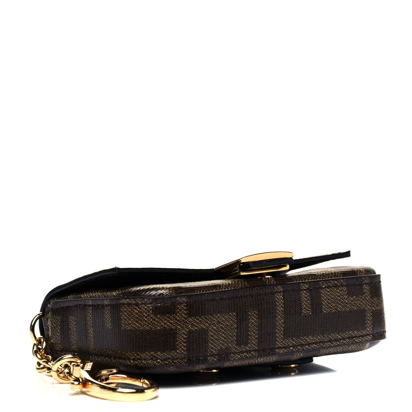Glazed Fabric FF 1974 Nano Baguette Belt Charm Mogano Panna