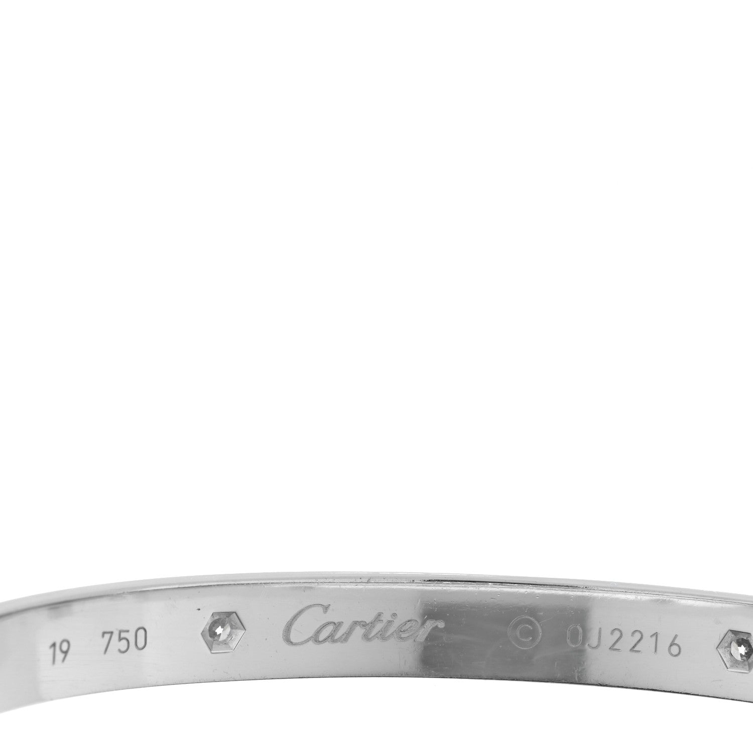 Cartier 18K White Gold 4 Diamond Love Bracelet 19 3 of 5
