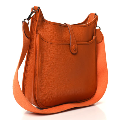 Hermes Taurillon Clemence Evelyne II PM Orange 3 of 12