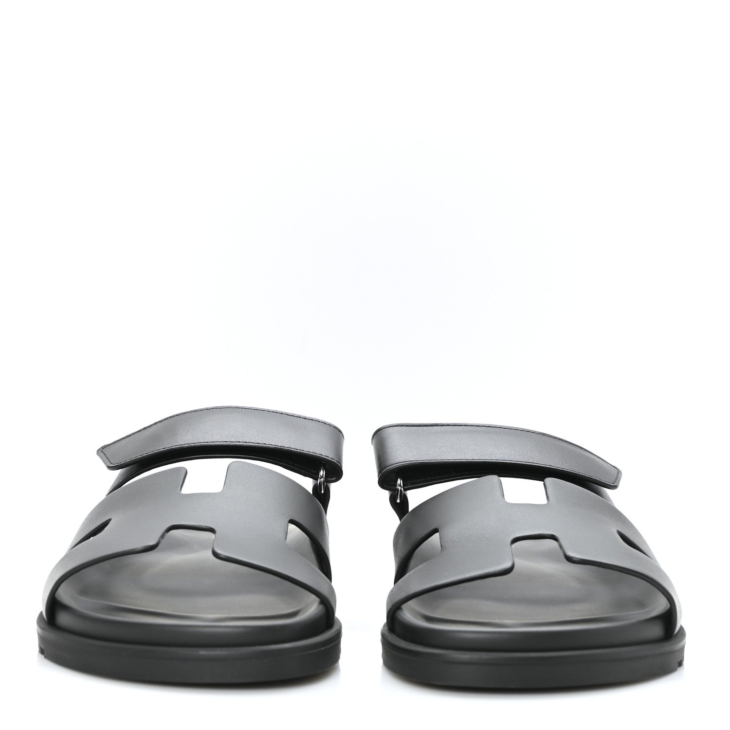 Hermes Calfskin Womens Chypre Sandals 40.5 Black 2 of 9