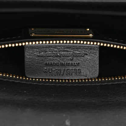Salvatore Ferragamo Calfskin Studded Vara Bow Bag Black 6 of 13