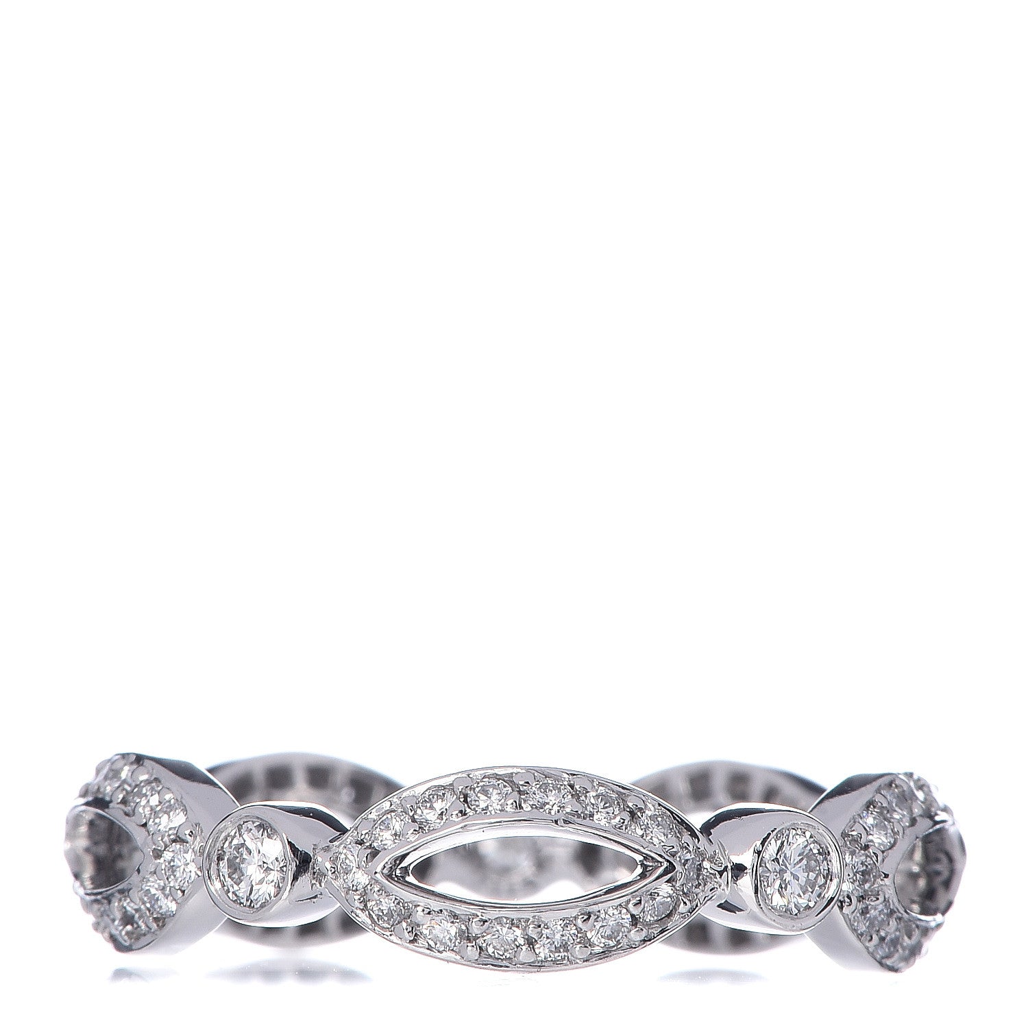Tiffany Platinum Diamond Open Jazz Eternity Band Ring 55 7.25 3 of 6