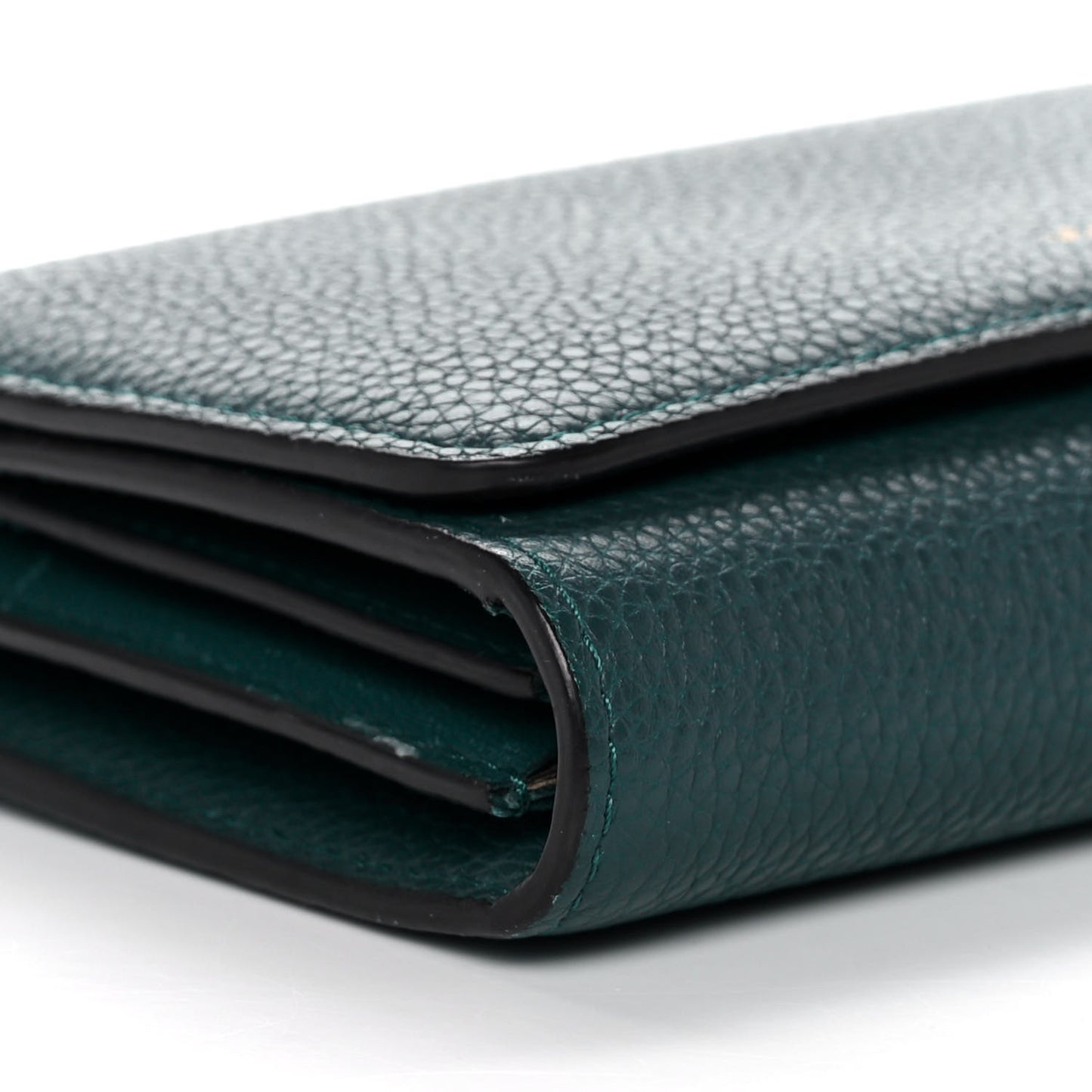 Small Classic Grain Medium Continental French Wallet Ocean Green
