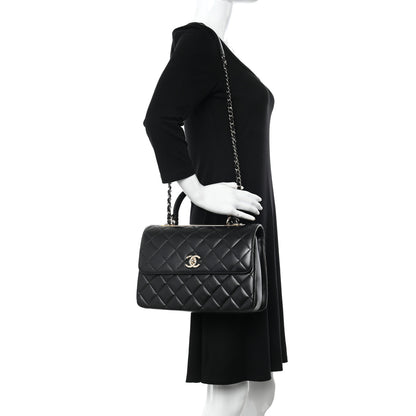 Chanel Lambskin Quilted Medium Trendy CC Flap Dual Handle Bag Black 2 of 13