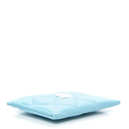 Chanel Lambskin Quilted Card Holder Neon Blue 4 of 9