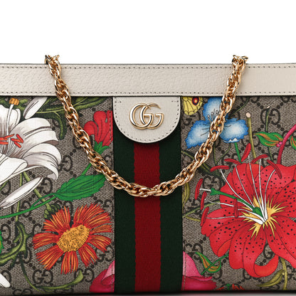 Gucci GG Supreme Monogram Flora Web Small Ophidia Chain Shoulder Bag White 8 of 11