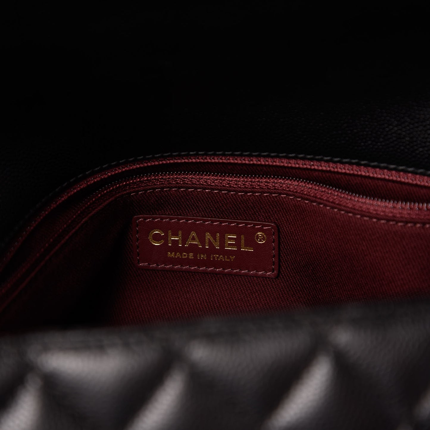 Caviar Quilted Medium Coco Handle Flap Black