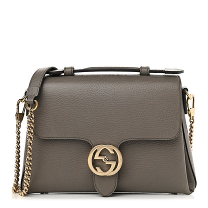 Gucci Dollar Calfskin Interlocking G Top Handle Shoulder Bag Loess 1 of 18