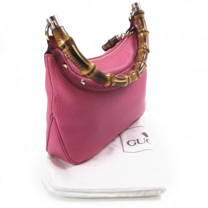 Gucci Calfskin Bamboo Anita Top Handle Bag Pink 3 of 9