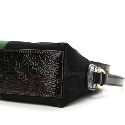 Gucci Suede Patent Web GG Small Ophidia Dome Shoulder Bag Black 10 of 10
