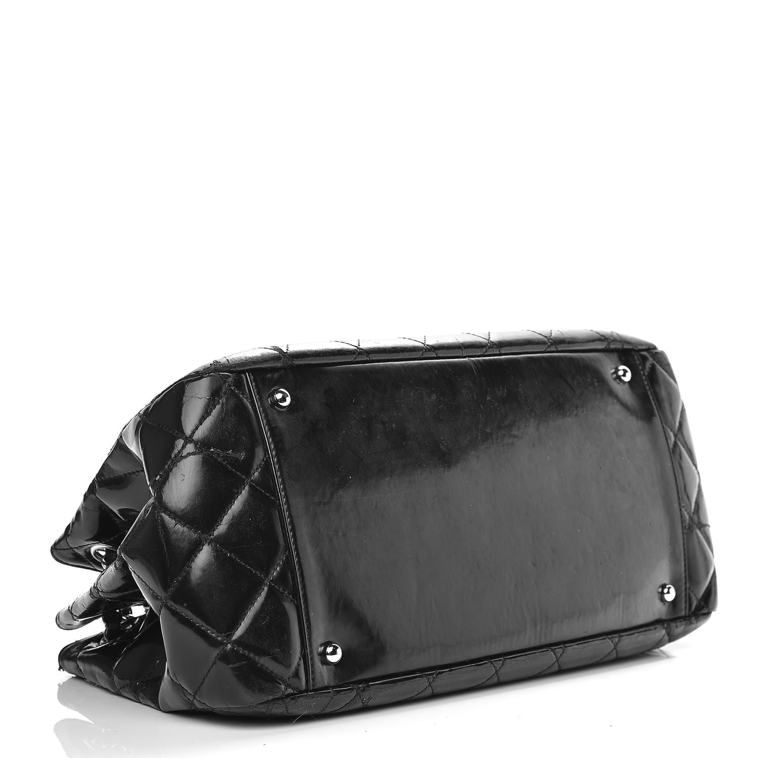 Chanel Vinyl Quilted Mademoiselle Accordion Flap Black 4 of 21
